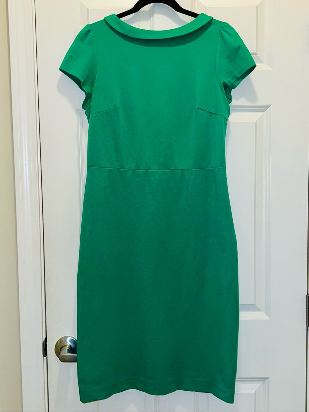 Boden Kelly Green Midi Dress sheath short sleeve 10 L